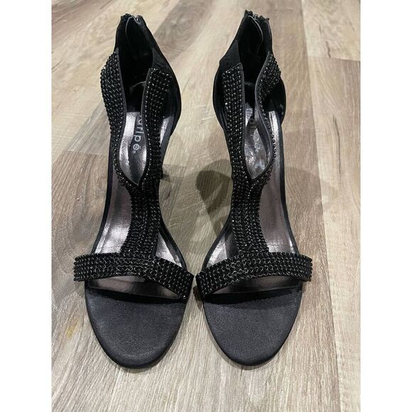 Maripe Black Jeweled heels size 9 - Picture 5 of 11